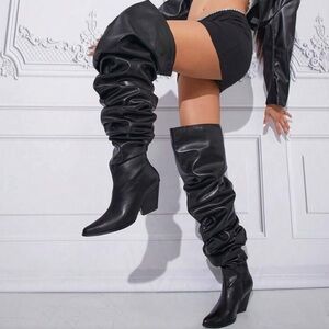 Fashion Nova Black Over-the-Knee Boots